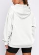 Womens Oversize Hoodies Basic Solid Sweatshirts Long Sleeve Pullover Tops Zip Collar with Kangaroo Pockets