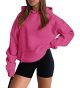 Women Hoodies Pullover Long Sleeve Sweatshirt Kangaroo Pocket Solid Basic Top